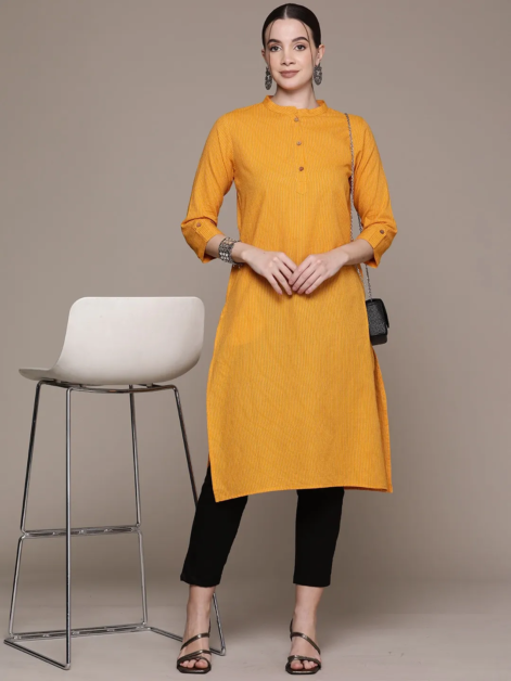 straight-style-cotton-fabric-mustard-color-kurti