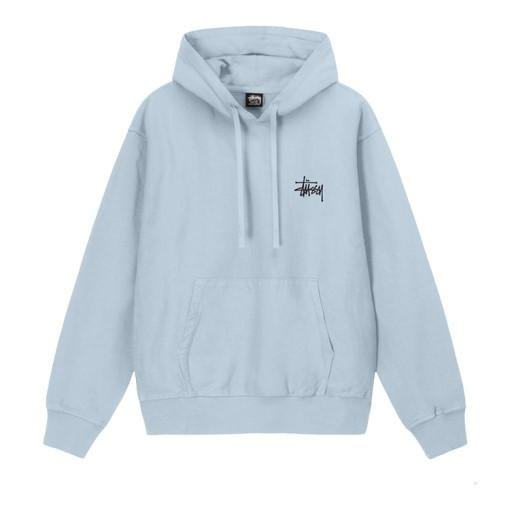 A selection of exclusive Stussy hoodies displayed on hangers, showcasing unique designs and vibrant colors, representing the brand's iconic streetwear style