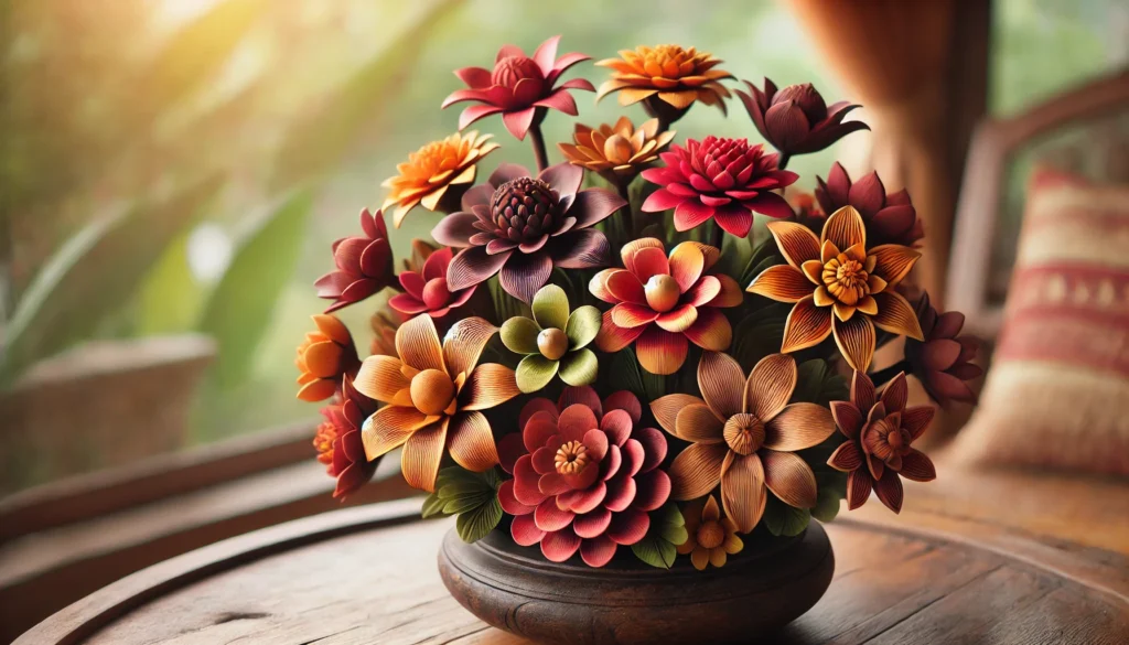 wooden flowers