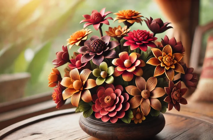wooden flowers