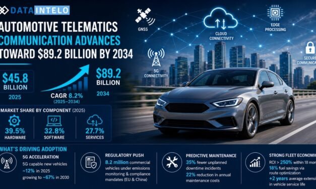 Automotive Telematics Communication Advances Toward $89.2 Billion by 2034 at an 8.2% CAGR
